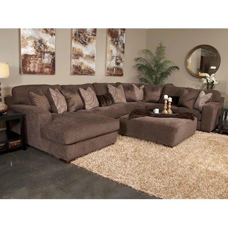 Five Seat Sectional Sofa with Chaise on Left Side
